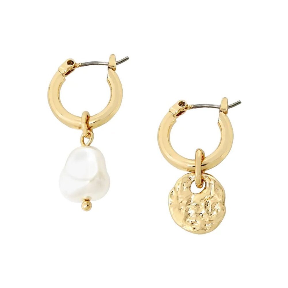 ALLSAINTS Pearl Mismatched Huggie Earrings